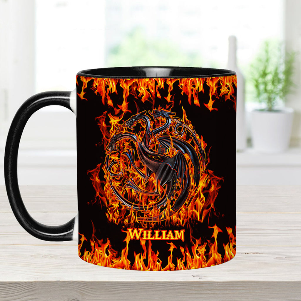 Personalized Fire & Blood Game Accent Mug Custom Name Gift Accent Mug GradoCreations