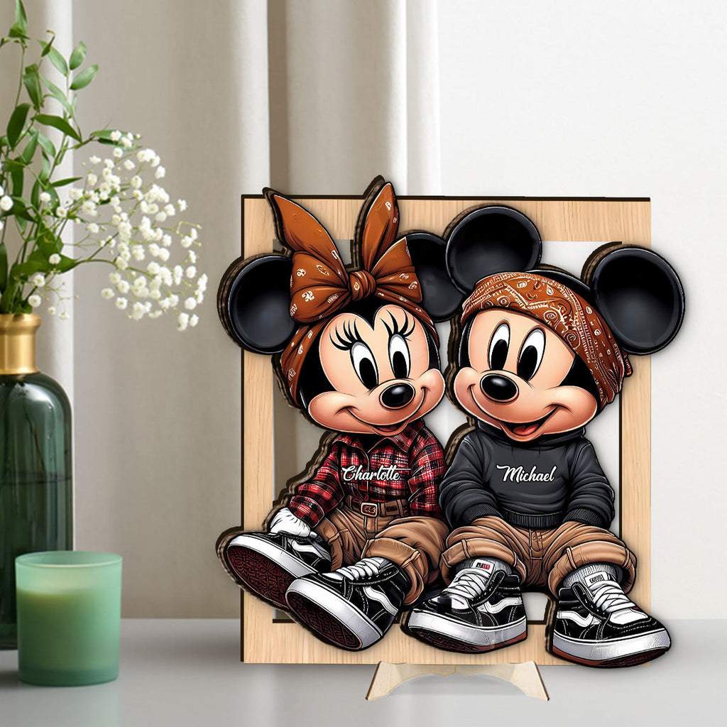 Personalized 2-Layered Wood Sign Custom Name Couples Gift 2 Layered Wood Sign GradoCreations