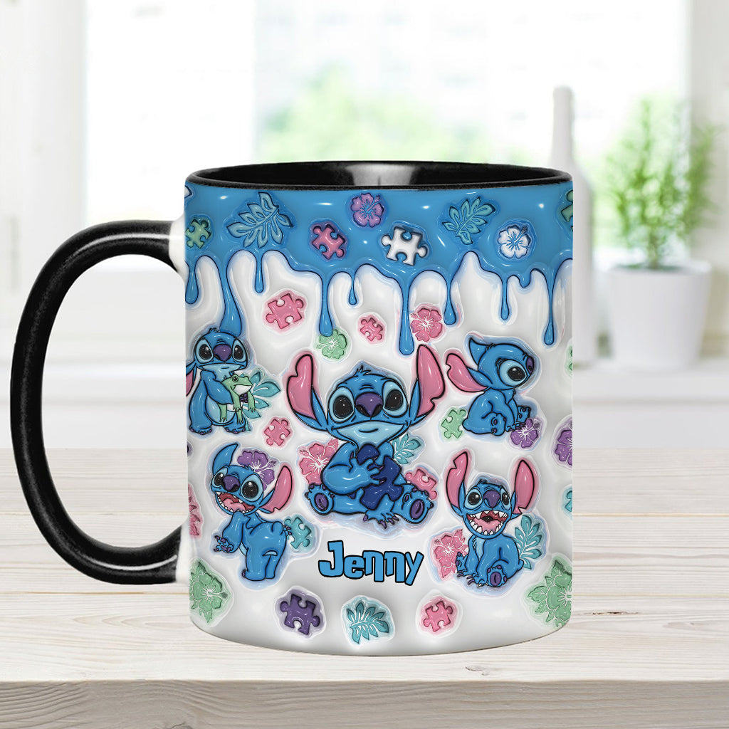 Personalized Autism Awareness Accent Mug Custom Name Gift Accent Mug GradoCreations