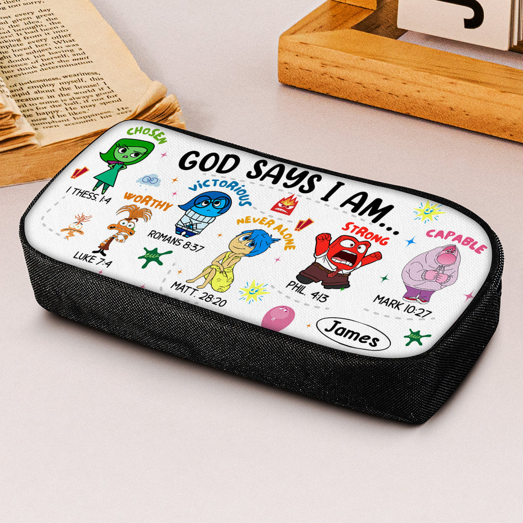 Personalized God Says I Am Pencil Case with Custom Name Gift for Kids Pencil Case GradoCreations