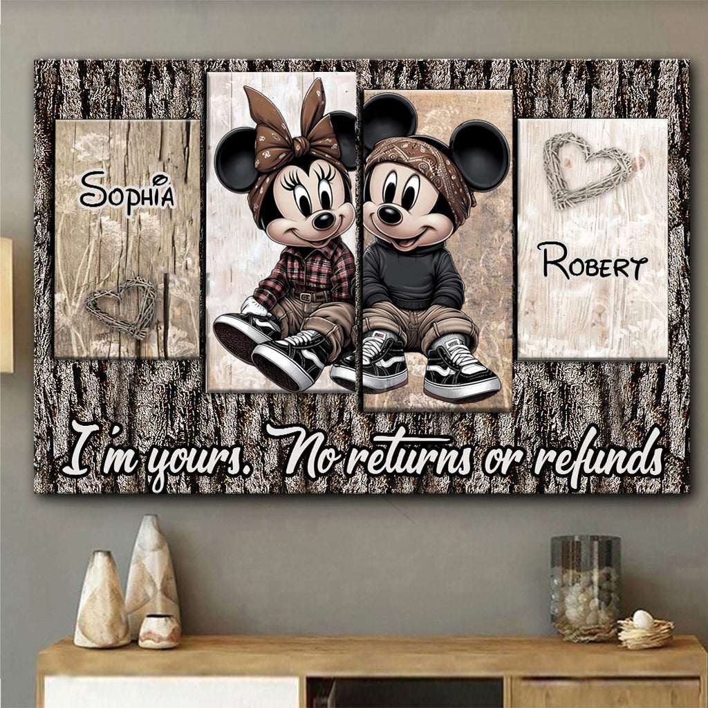 Personalized Mouse Mickey Minnie Canvas Art Gift for Couple Canvas And Poster GradoCreations