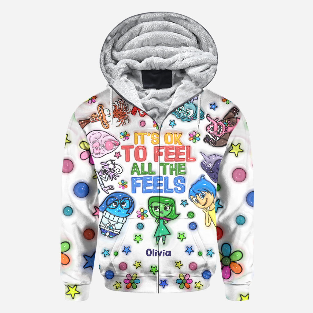 Personalized All Over Shirt with Fun 'All The Feels' Design for Kids All Over Shirt GradoCreations