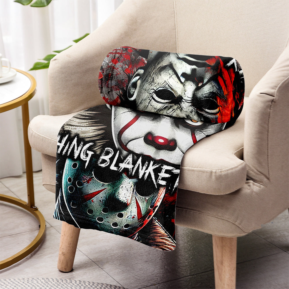 Personalized Horror Movie Watching Blanket Custom Name Gift Blanket GradoCreations