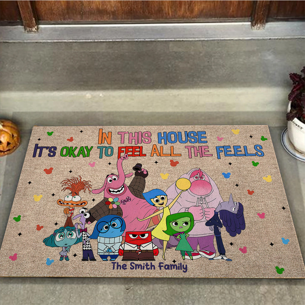 Personalized Doormat 'It's Okay to Feel' Family Gift for Home Doormat GradoCreations