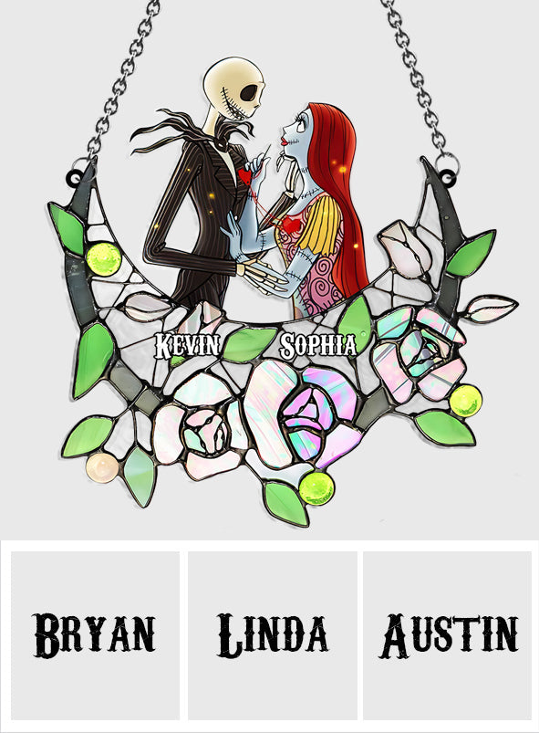 Personalized Nightmare Suncatcher Ornament with Roses for Home Decor Window Hanging Suncatcher Ornament GradoCreations