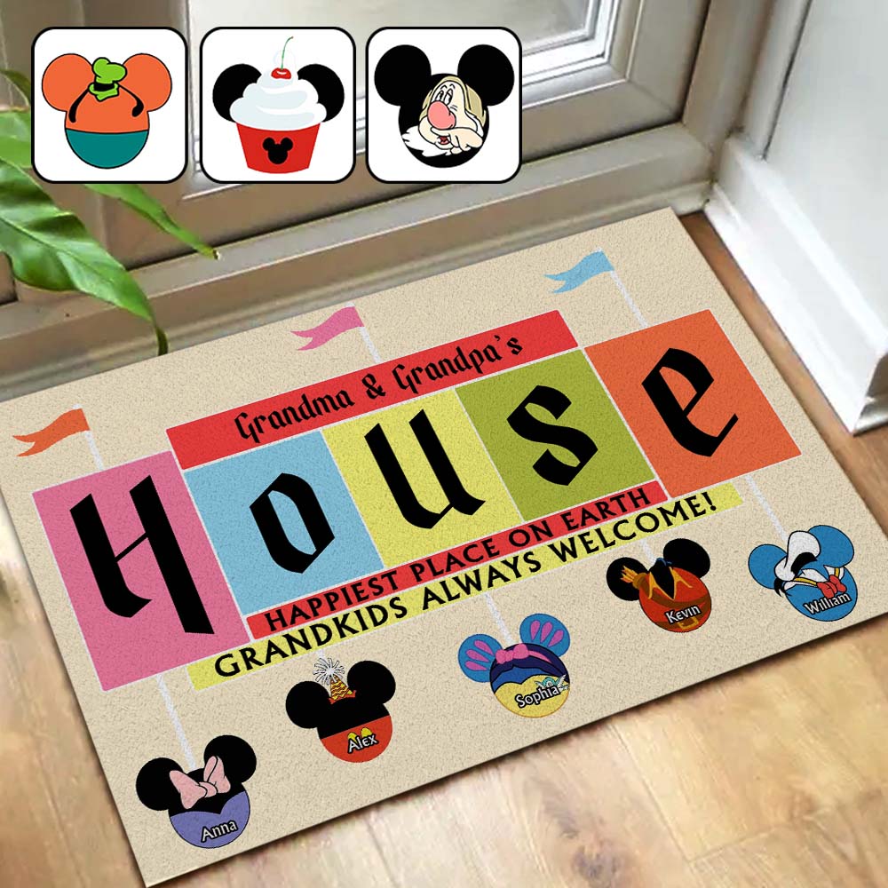 Personalized Doormat for Grandparents Custom Name Welcome Gift Doormat GradoCreations