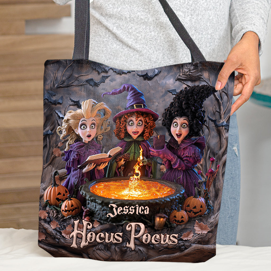 Personalized Hocus Pocus Tote Bag with Witches Design for Halloween Tote Bag GradoCreations