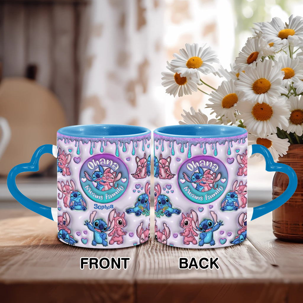 Personalized Heart Handle Mug Ohana Means Family Gift Heart Handle Mug GradoCreations
