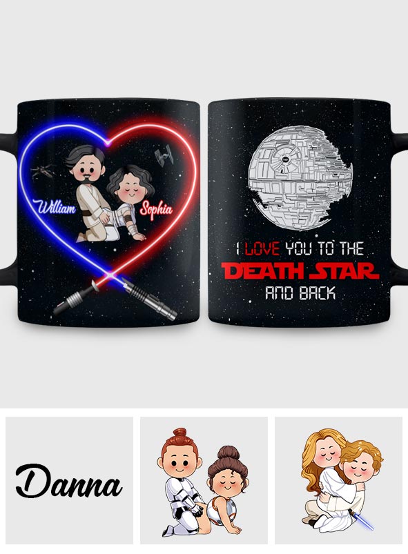 Personalized Star Wars Mug I Love You to the Death Star Gift for Couple Mug GradoCreations