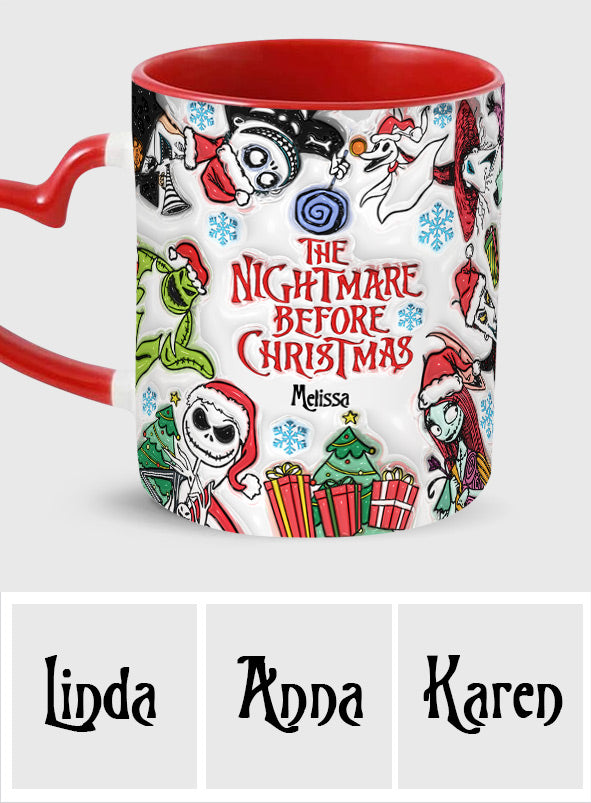 Personalized Nightmare Before Christmas Mug with Heart Handle Heart Handle Mug GradoCreations