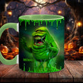 Personalized Green Ghost Accent Mug for Halloween & Birthdays Accent Mug GradoCreations
