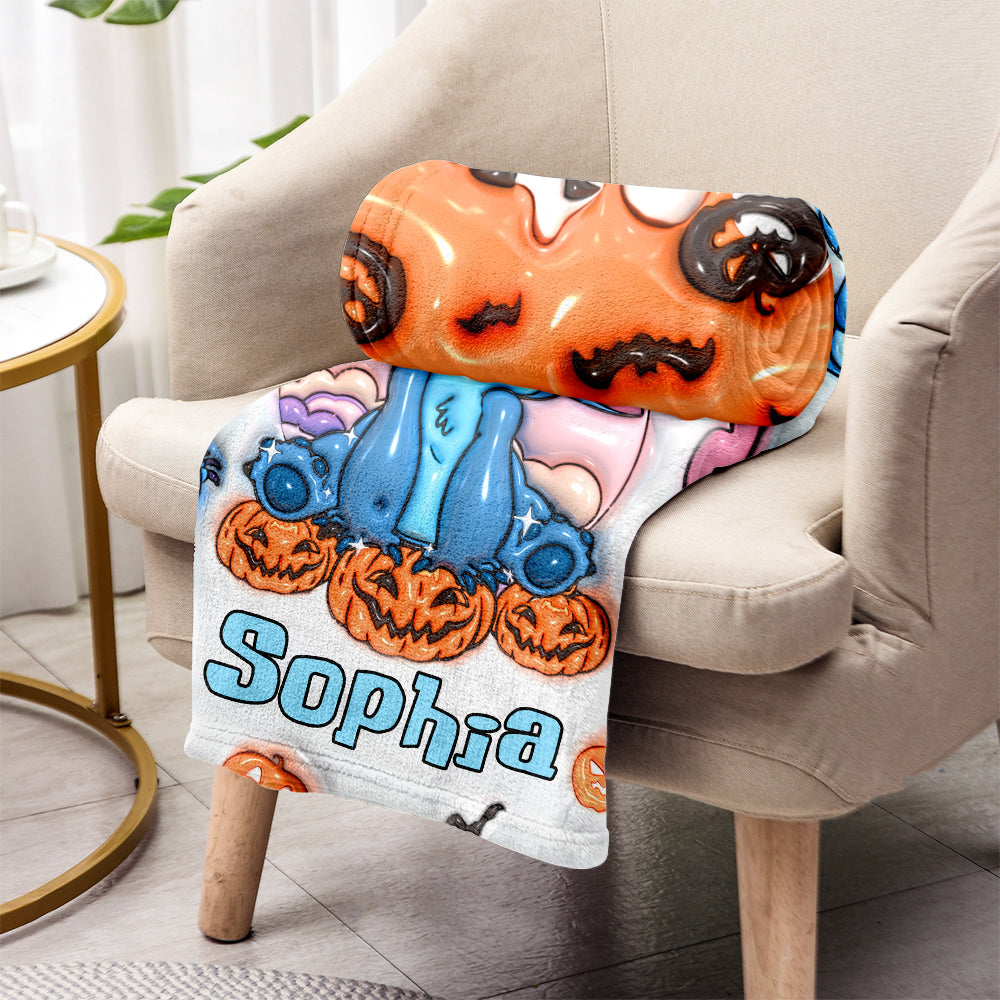 Personalized Spooky Ohana Blanket for Kids | Halloween Gift Blanket GradoCreations