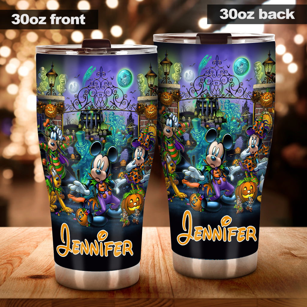 Personalized Halloween Mouse Tumbler with Custom Name Gift Tumbler GradoCreations