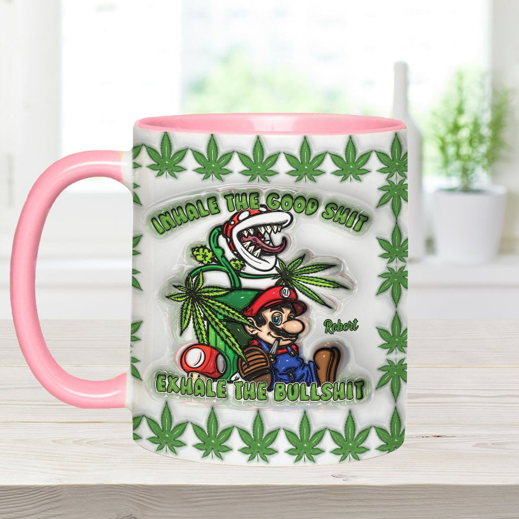 Personalized Weed Accent Mug Inhale the Good Sh*t Gift Accent Mug GradoCreations