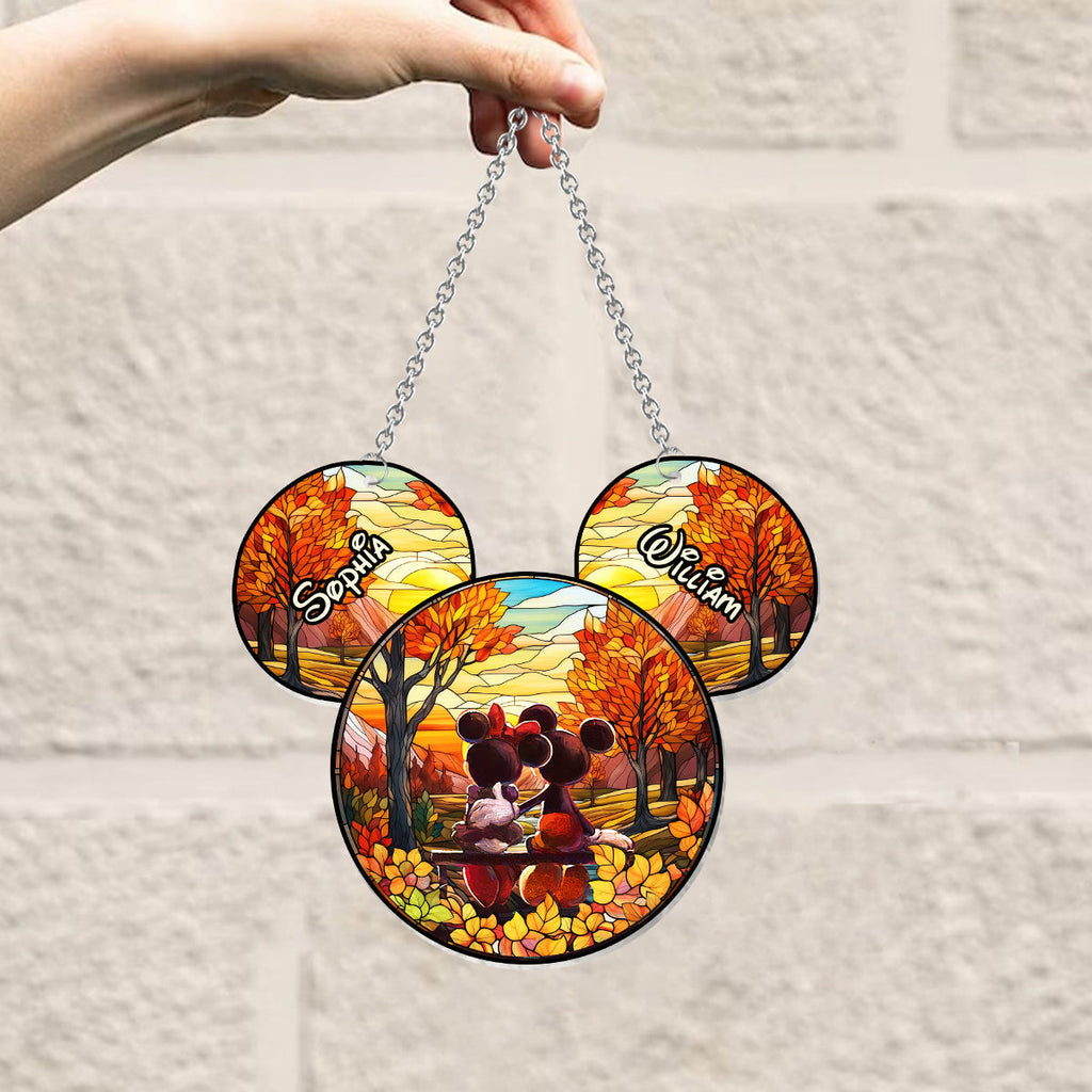 Personalized Window Hanging Suncatcher Ornament for Couples Window Hanging Suncatcher Ornament GradoCreations