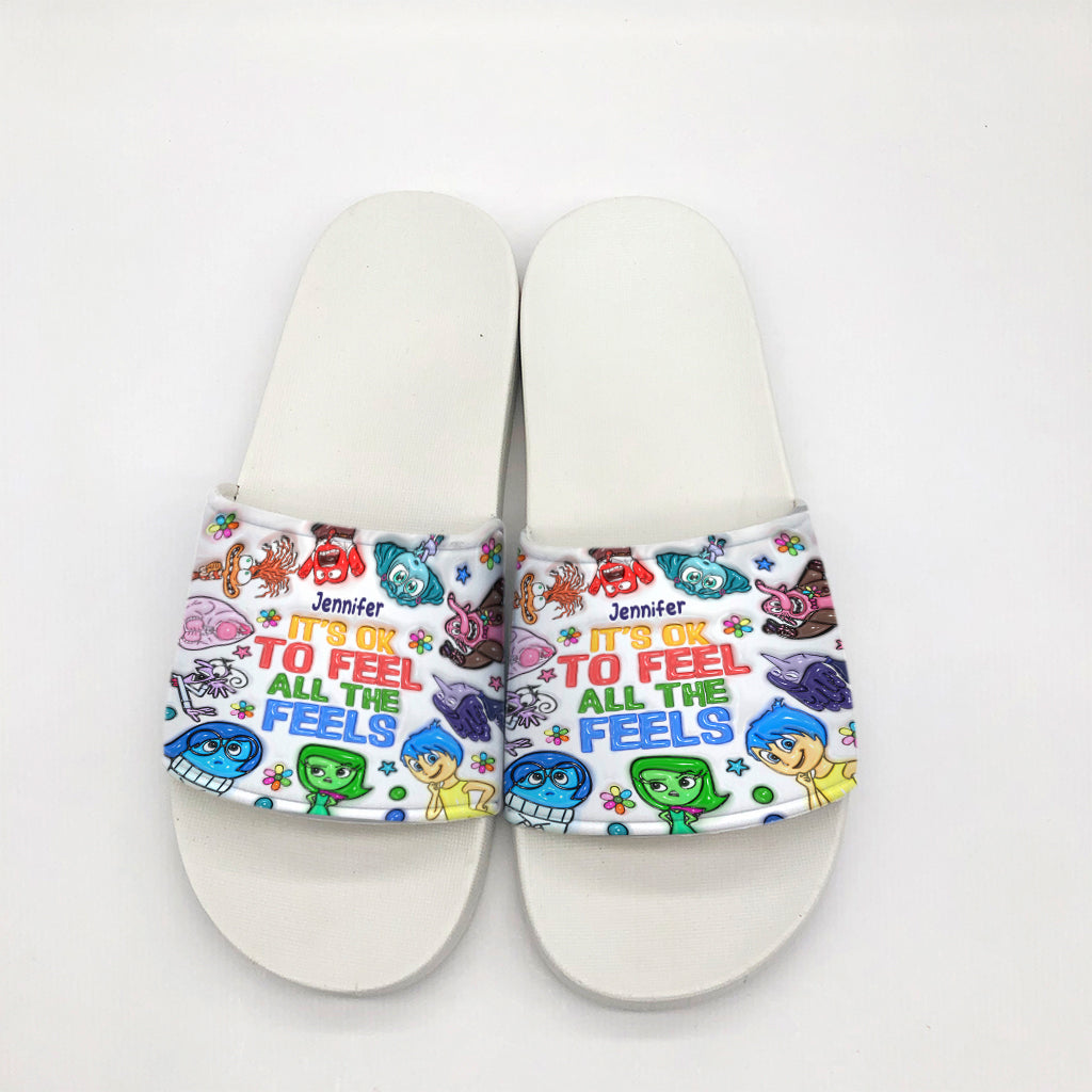 Personalized Slide Sandals Custom Name Gift for Mom Birthday Slide Sandals GradoCreations