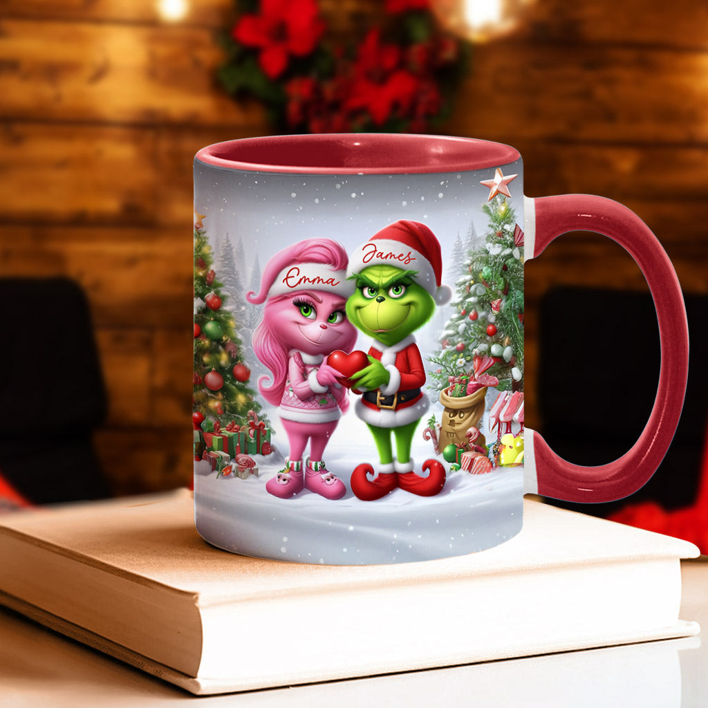 Personalized Merry Grinchmas Accent Mug Custom Name Gift for Christmas Accent Mug GradoCreations