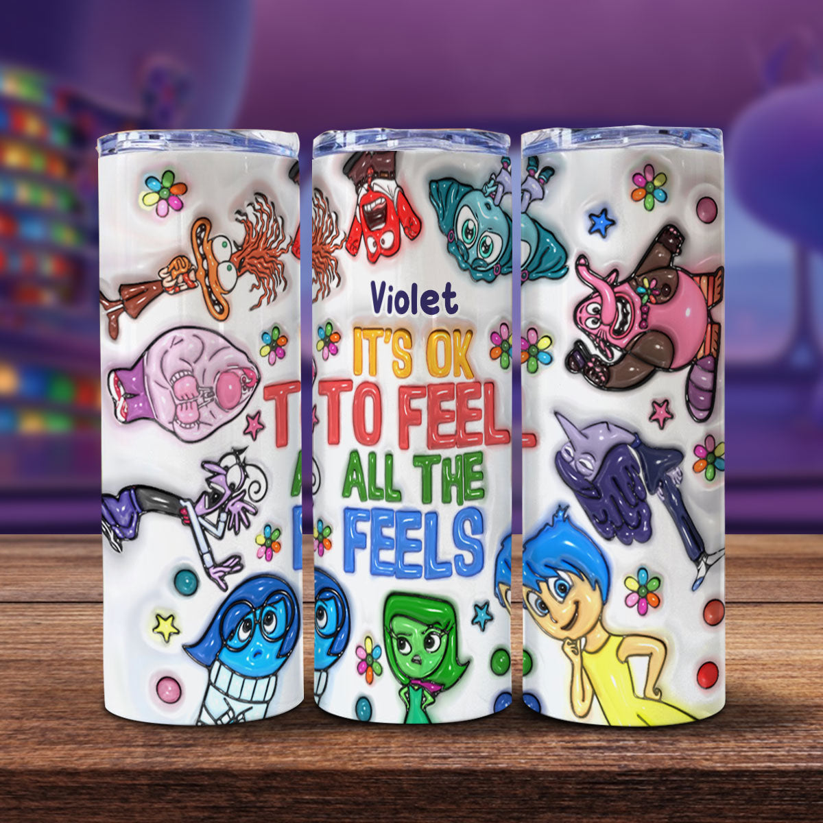 Personalized Stainless Steel Skinny Tumbler Gift for Kids - It's Ok To Feel All The Feels Skinny Tumbler GradoCreations