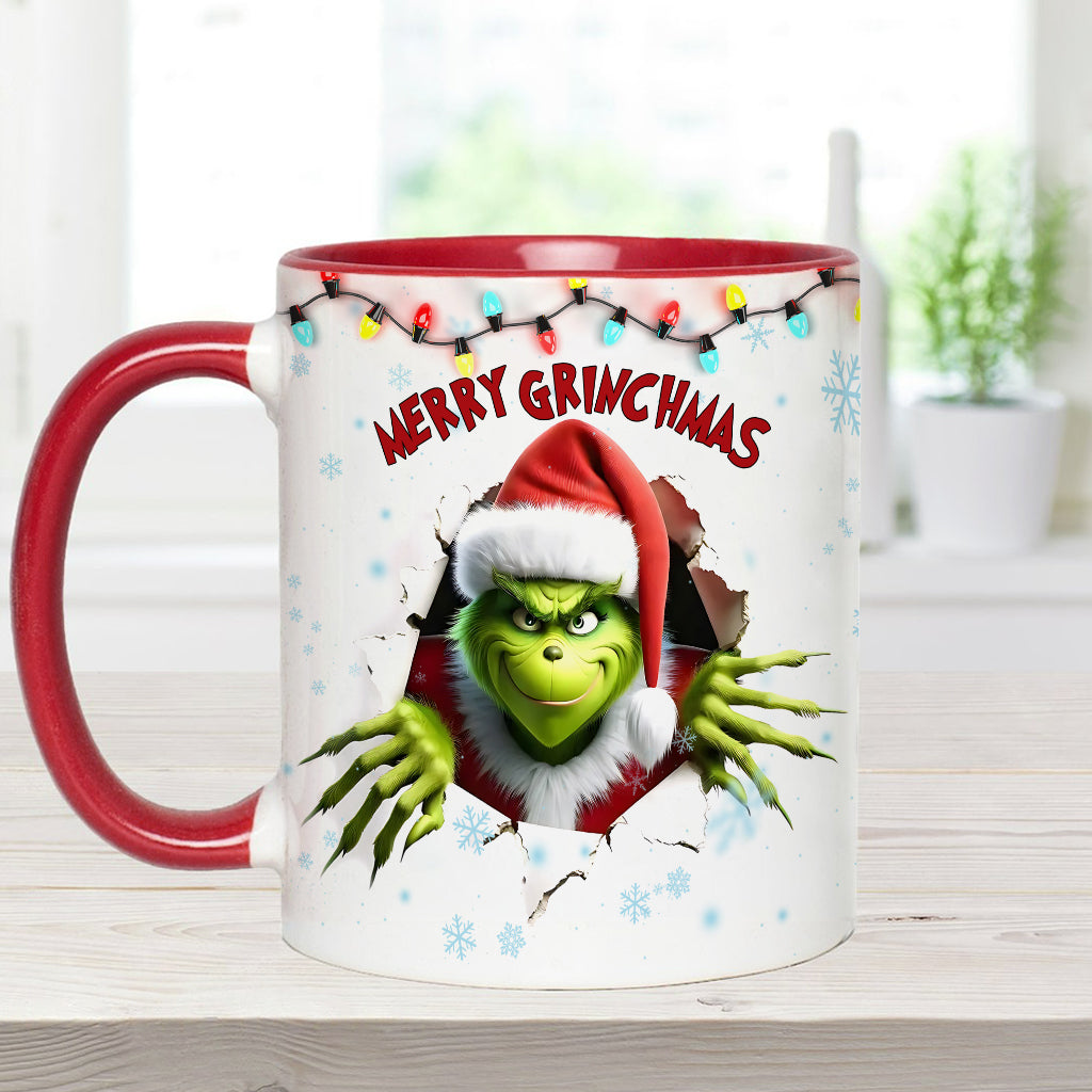Personalized Merry Grinchmas Accent Mug Custom Name Gift Accent Mug GradoCreations