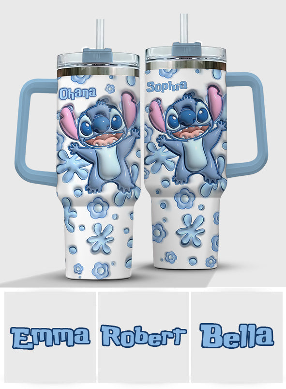 Personalized Ohana Tumbler with Handle Custom Design Gift Tumbler With Handle GradoCreations