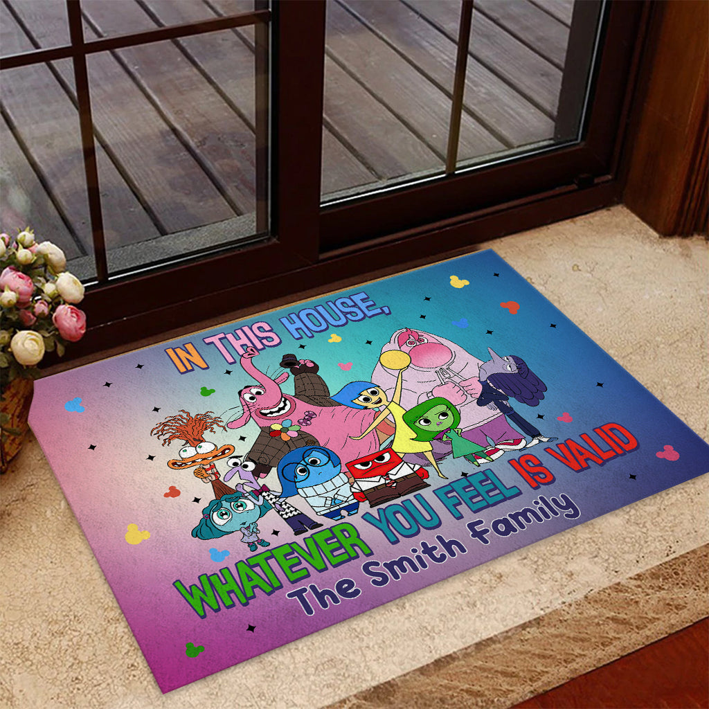 Personalized Doormat Colorful House Theme Custom Family Name Gift Doormat GradoCreations