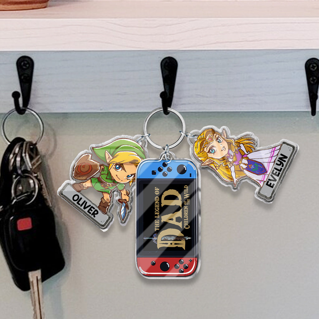 Personalized Keychain with Charms Featuring The Legend of Dad Gift for Father's Day Keychain with Charms GradoCreations