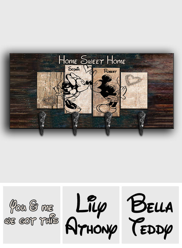 Personalized Home Sweet Home Key Rack Custom Name Gift Key Rack GradoCreations