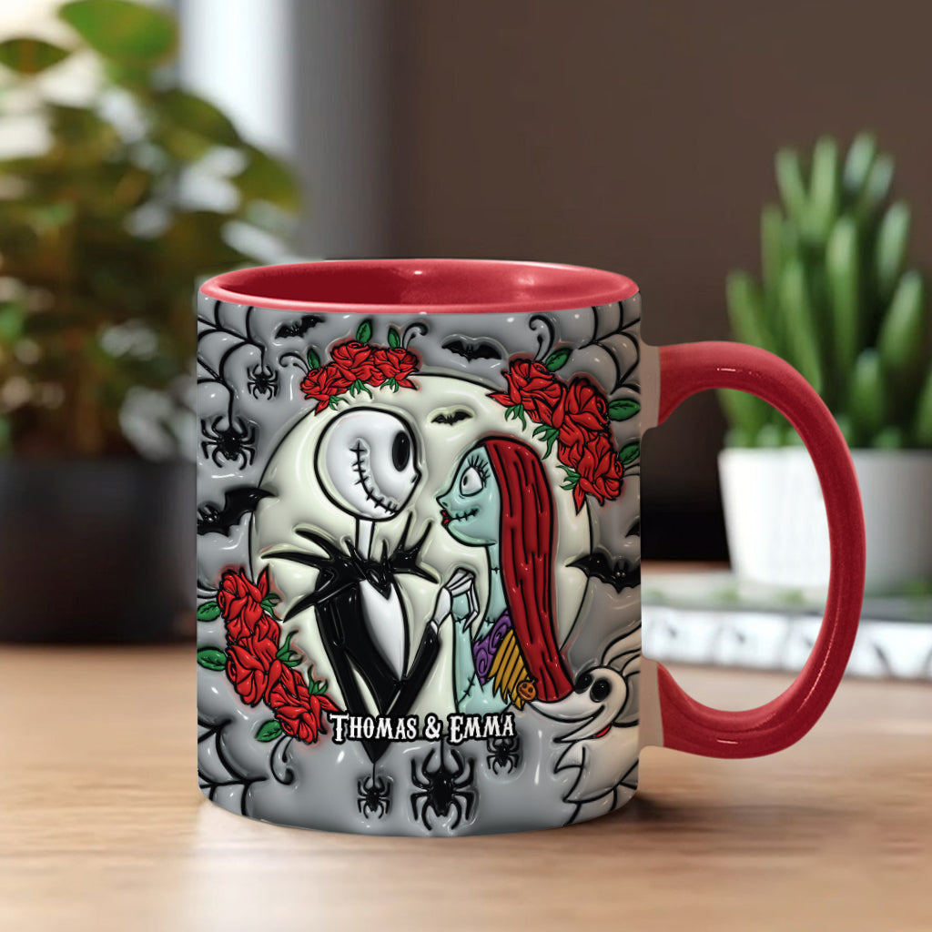 Personalized Nightmare Accent Mug for Couples | Custom Name Gift Accent Mug GradoCreations