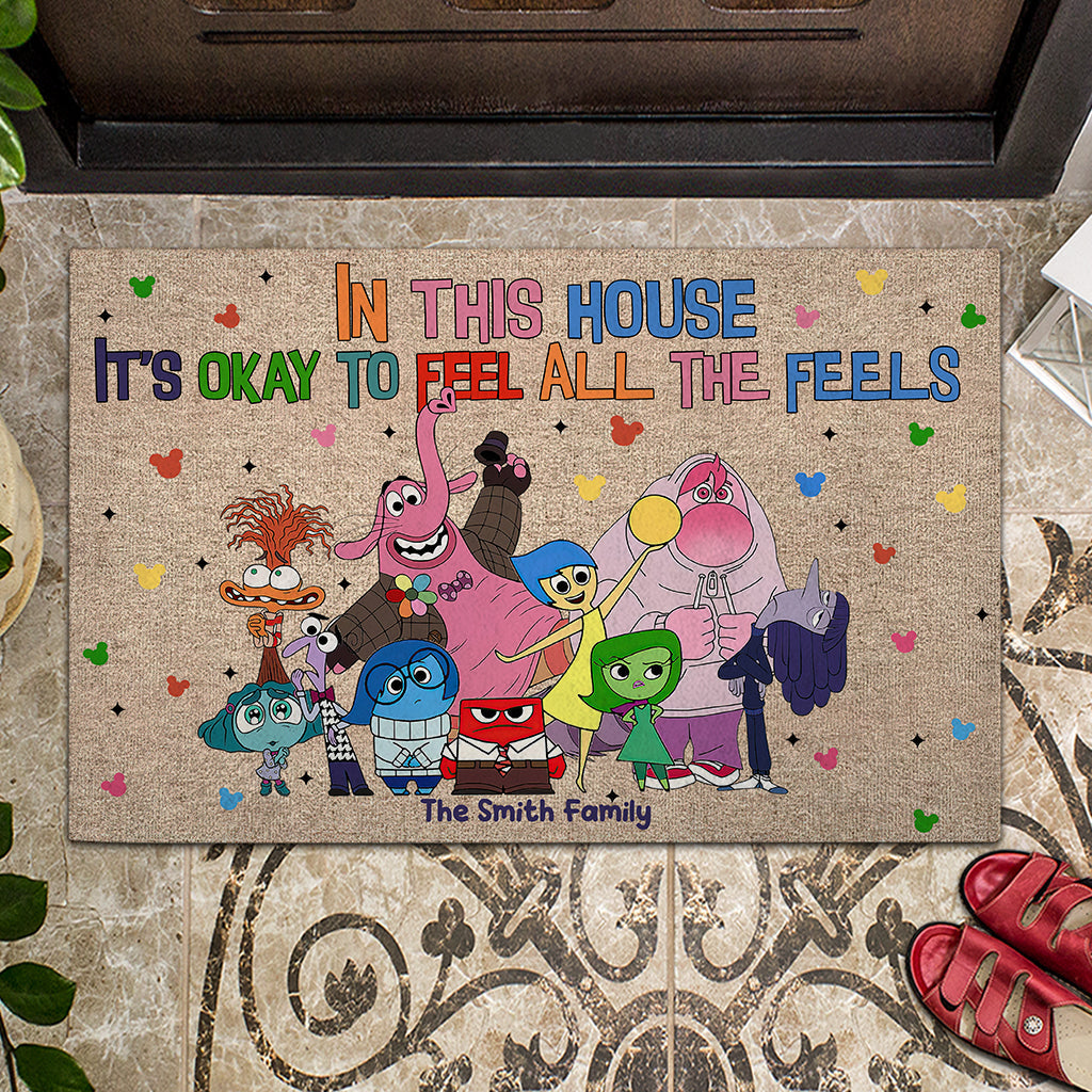 Personalized Doormat 'It's Okay to Feel' Family Gift for Home Doormat GradoCreations