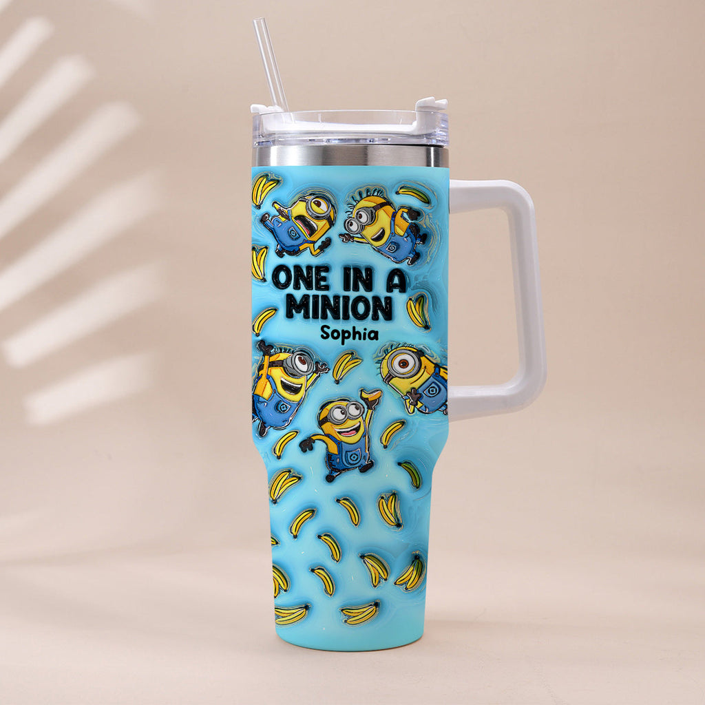 Personalized Minion Tumbler with Handle - Custom Name Gift Tumbler With Handle GradoCreations