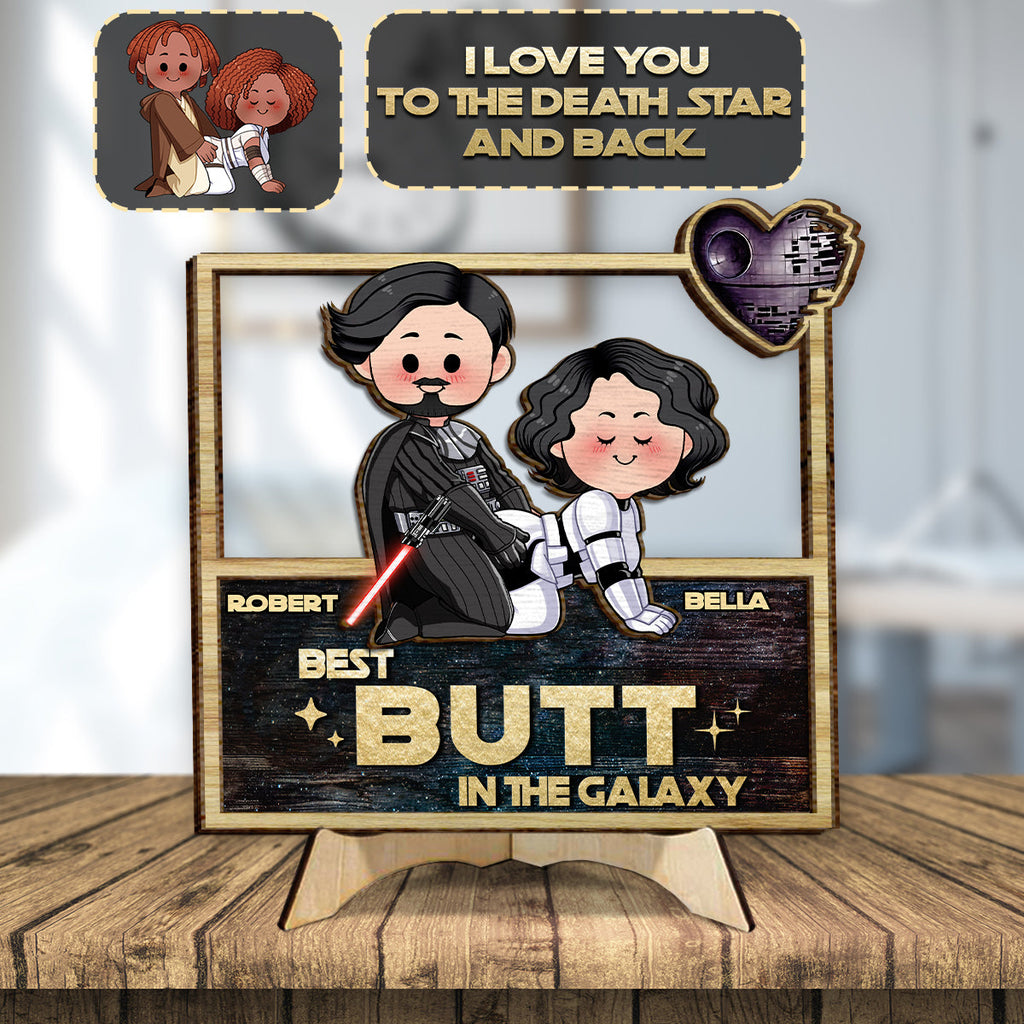 Personalized Star Wars 2 Layered Wood Sign Gift for Couples 2 Layered Wood Sign GradoCreations