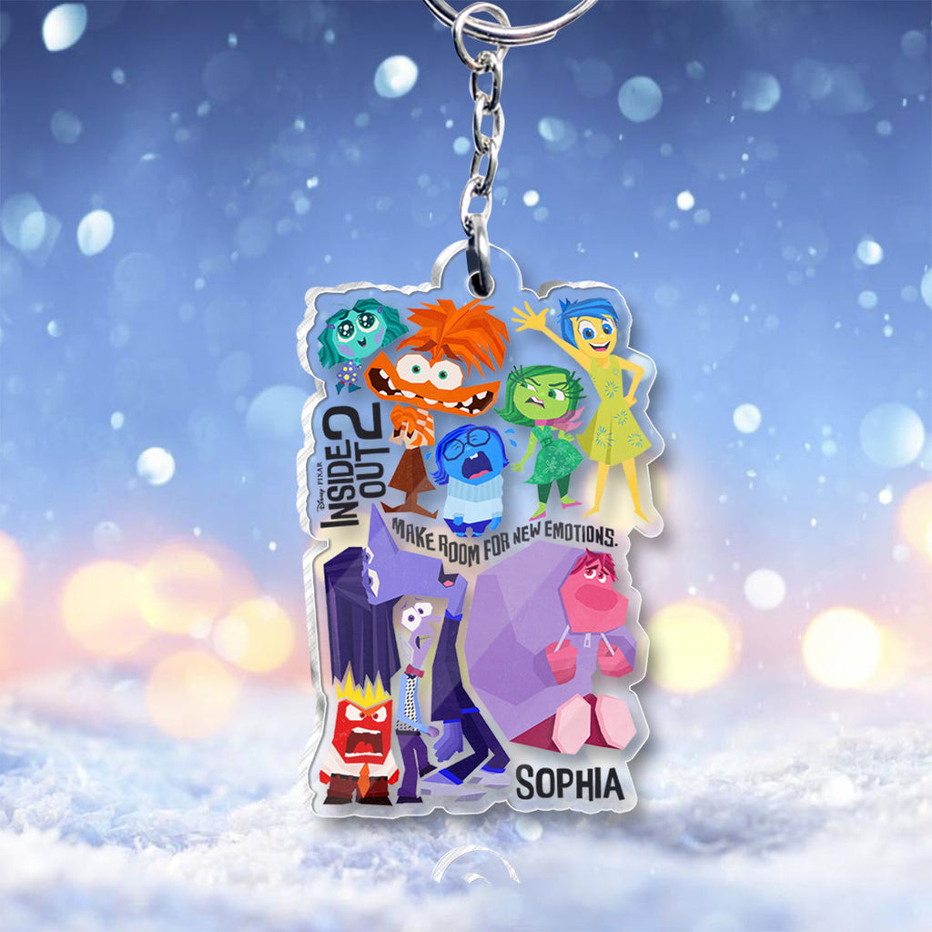 Personalized Acrylic Keychain Custom Name Inside Out Design Gift One-sided Custom Shaped Keychain GradoCreations