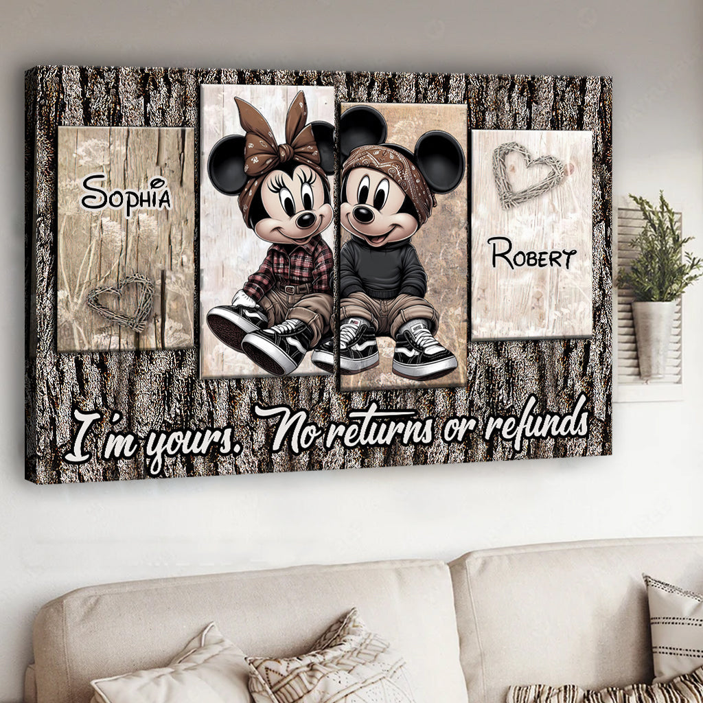 Personalized Mouse Mickey Minnie Canvas Art Gift for Couple Canvas And Poster GradoCreations