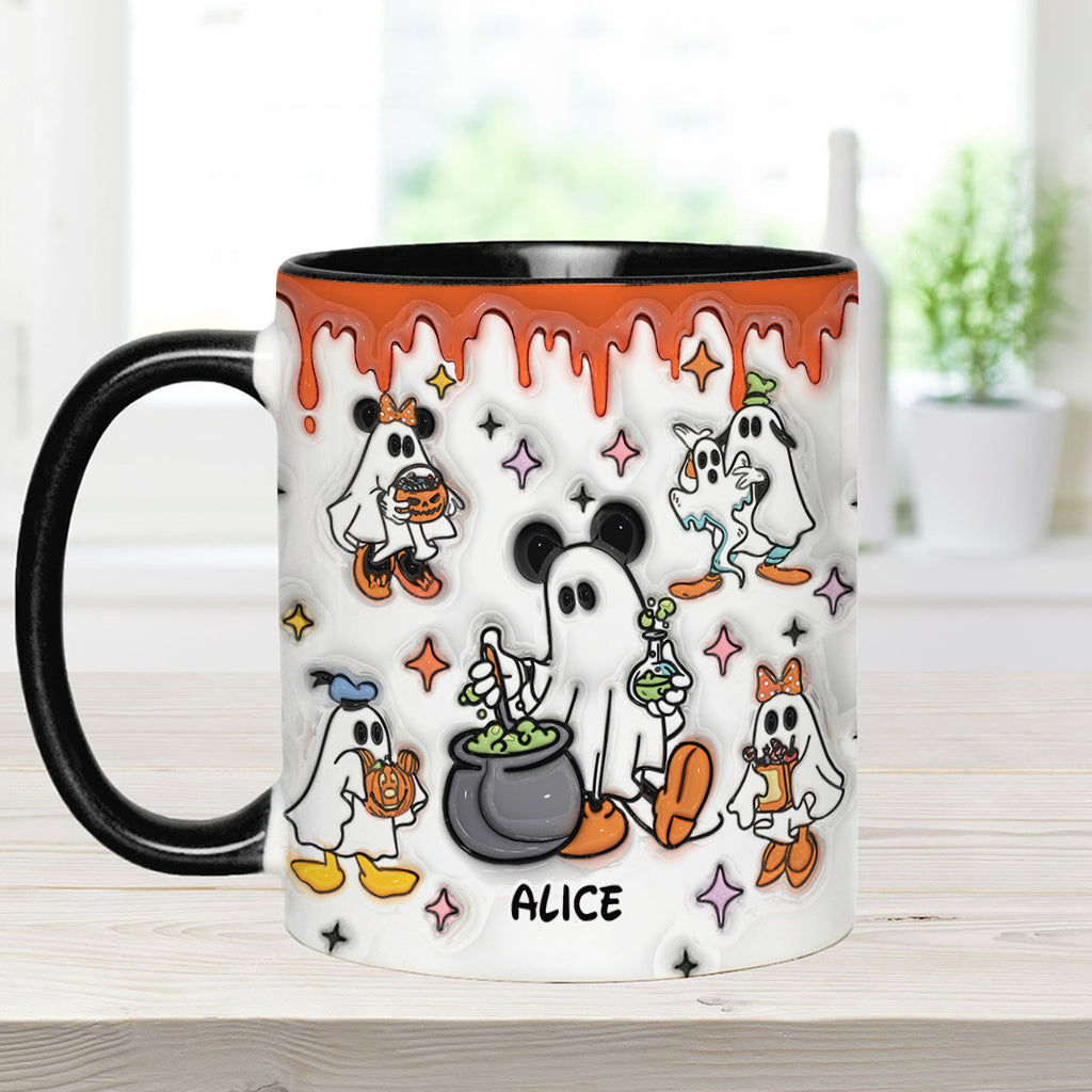 Personalized Spooky Ghost Accent Mug Custom Name Halloween Gift Accent Mug GradoCreations