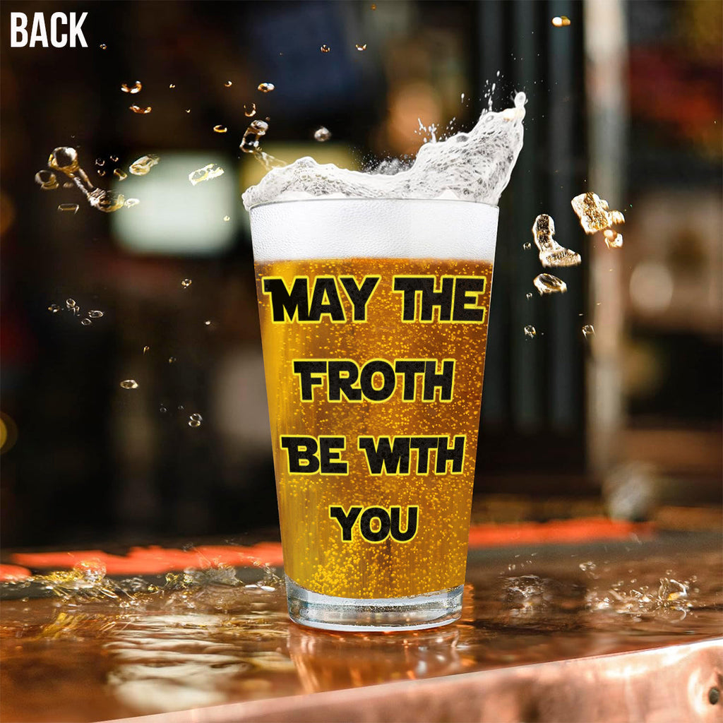 Personalized Beer Glass with Custom Name Star Wars Theme Gift for Dad Beer Glass GradoCreations