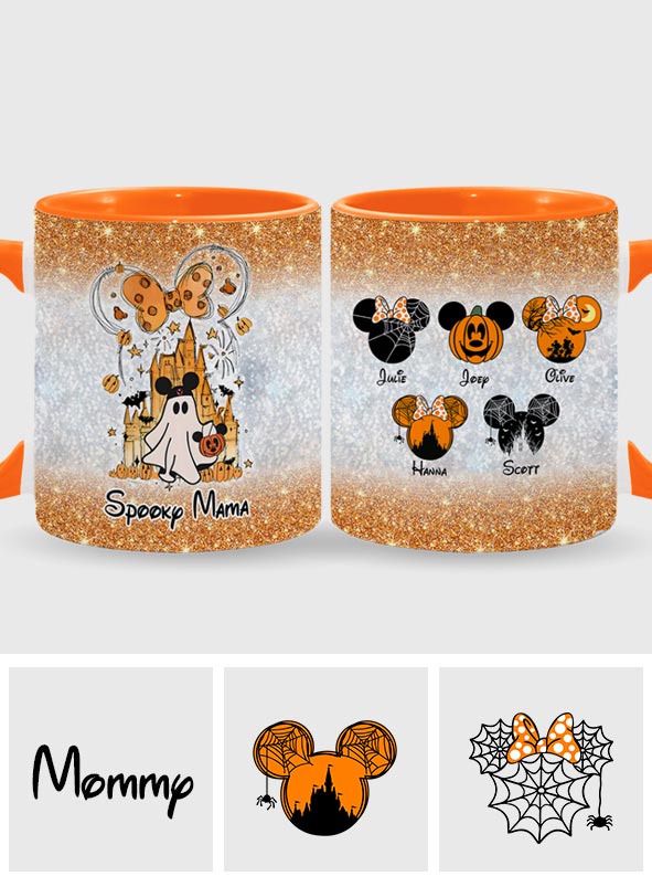 Personalized Spooky Mama Halloween Accent Mug Gift for Mom Accent Mug GradoCreations