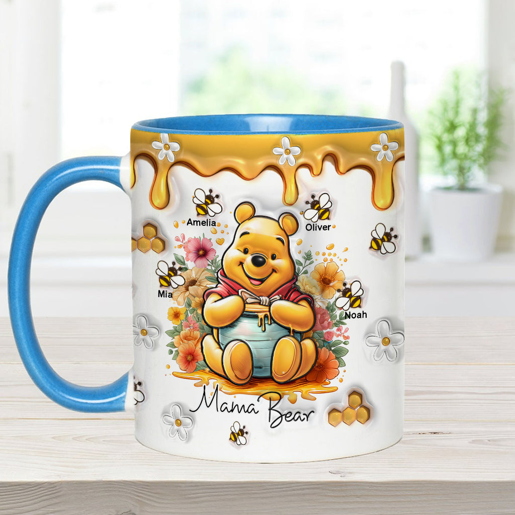 Personalized Mama Bear Accent Mug Custom Name Gift for Mom Accent Mug GradoCreations