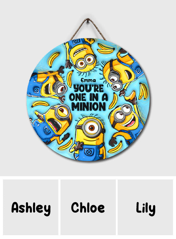 Personalized Round Wood Sign with Minions Design for Kids Round Wood Sign GradoCreations