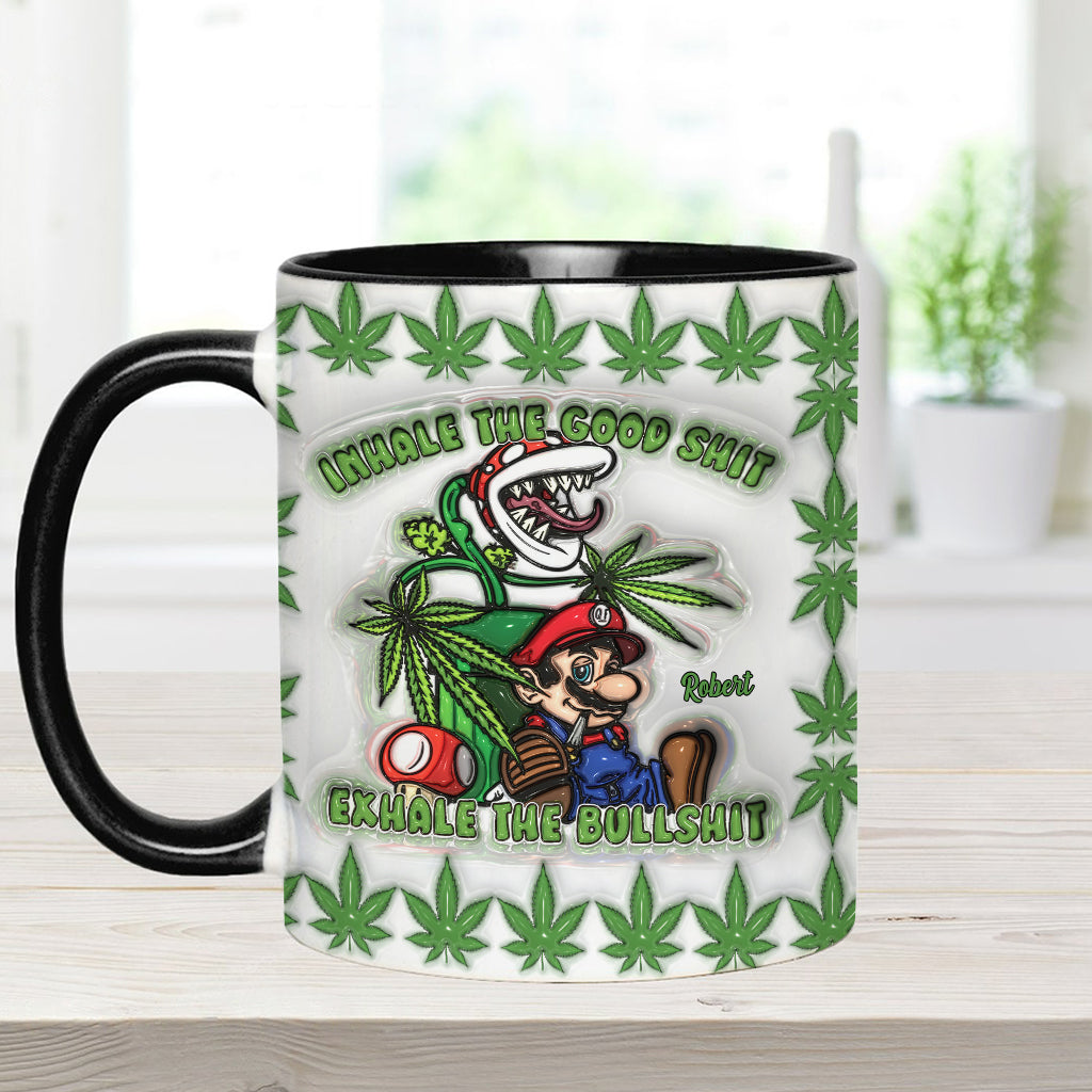 Personalized Weed Accent Mug Inhale the Good Sh*t Gift Accent Mug GradoCreations