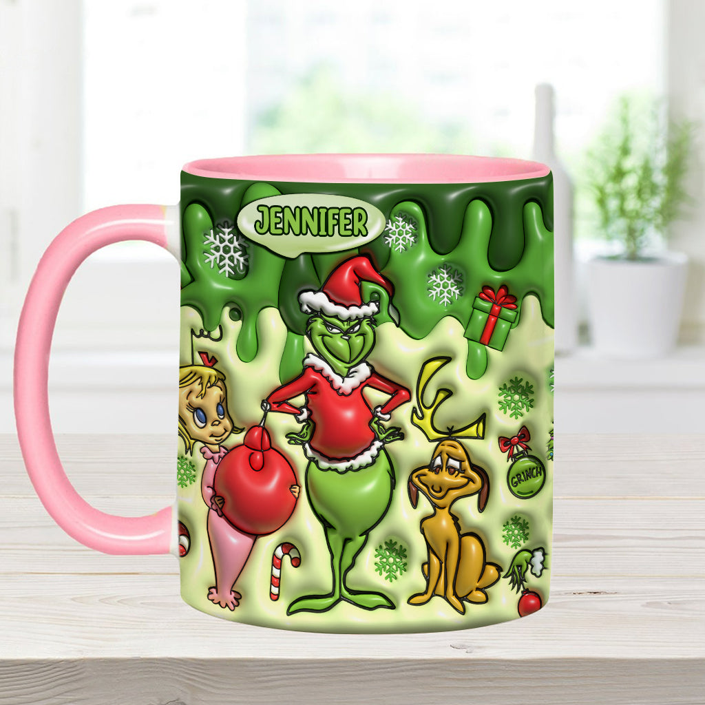 Personalized Grinch Accent Mug & Coaster Custom Name Gift Accent Mug GradoCreations