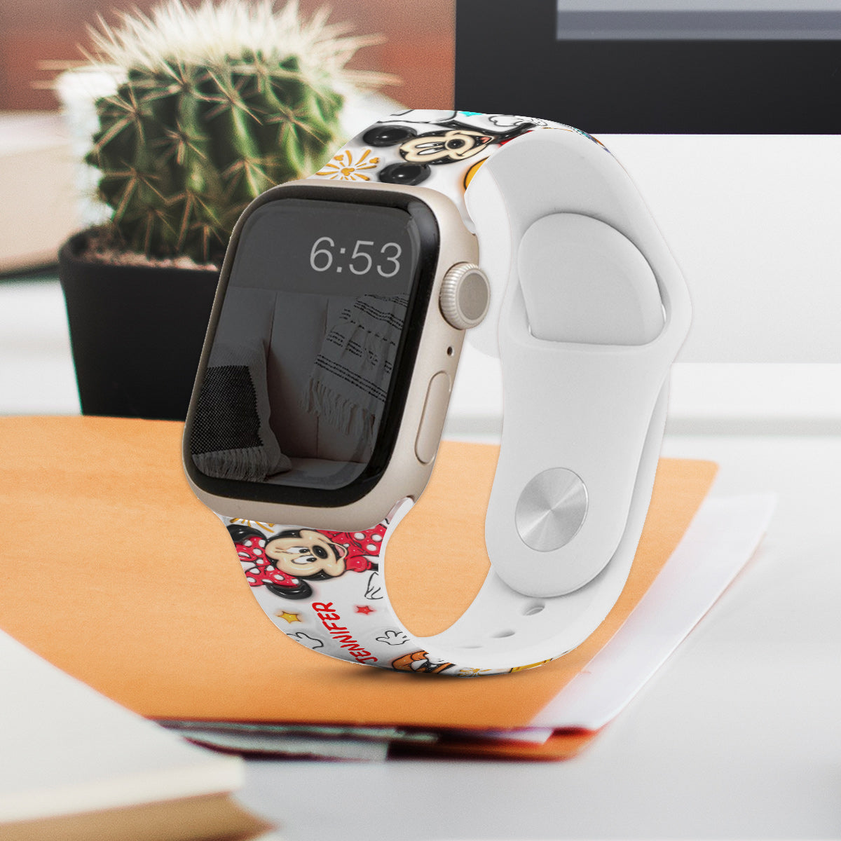 Personalized Puffy Mouse Ears Apple Watch Band Custom Name Gift Apple Watch Band GradoCreations
