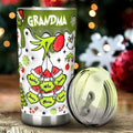 Personalized Christmas Tumbler with Green Snowflakes for Grandma Tumbler GradoCreations