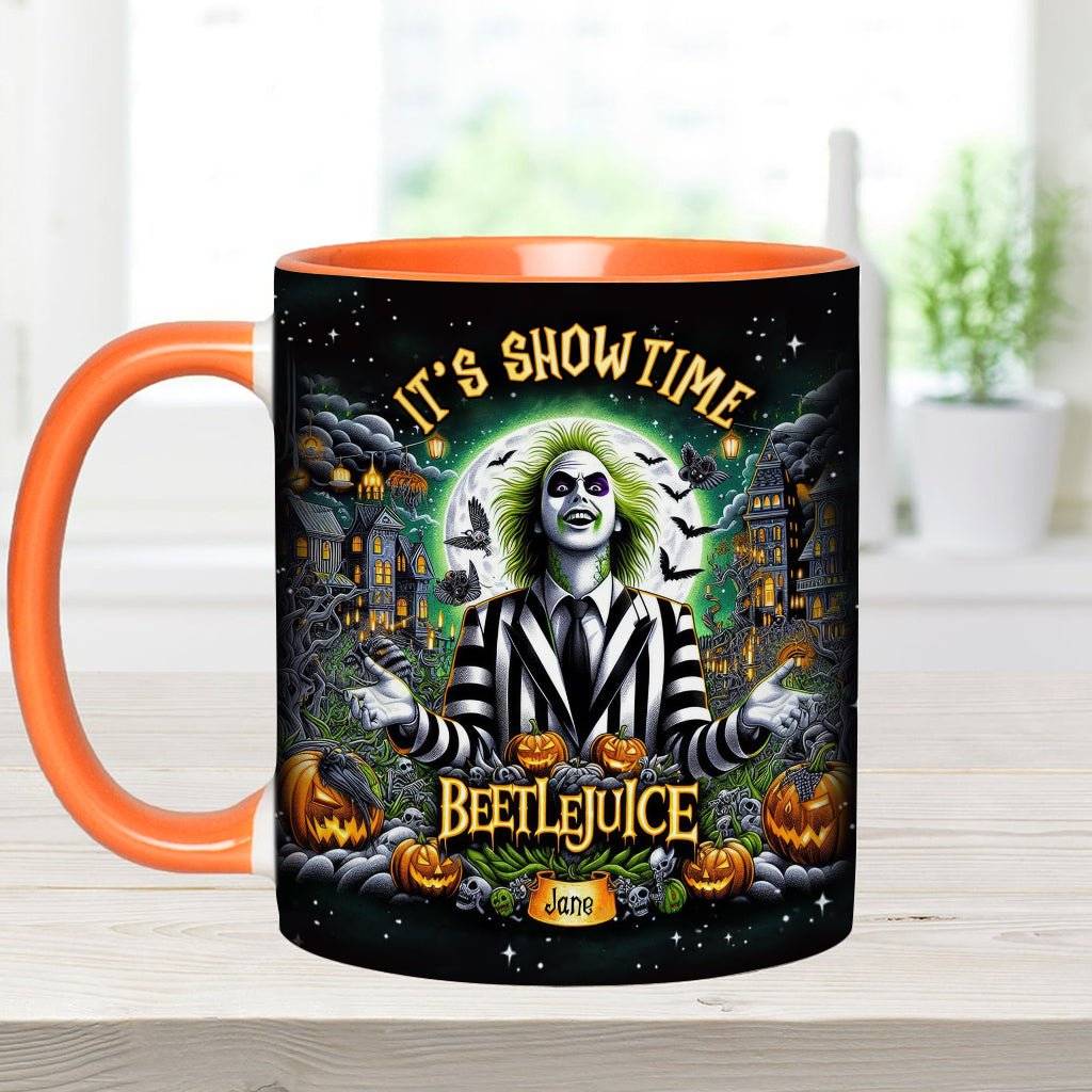 Personalized Beetlejuice Accent Mug Custom Name Gift for Halloween Accent Mug GradoCreations