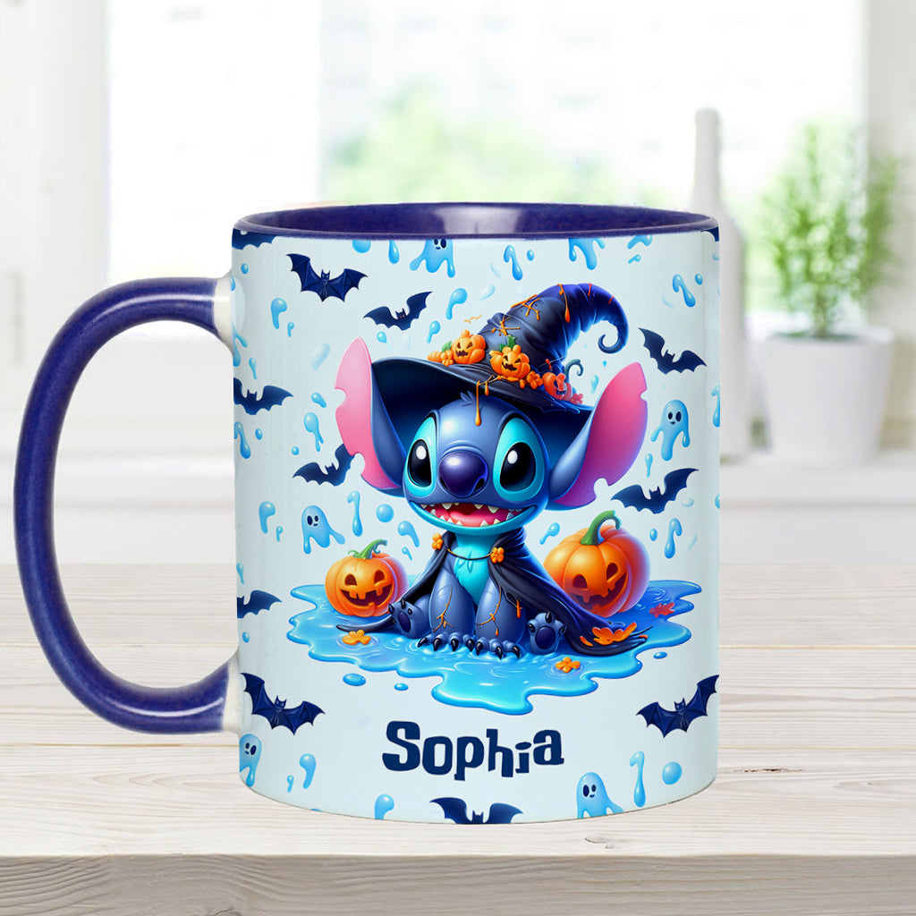 Personalized Halloween Ohana Accent Mug with Custom Name Accent Mug GradoCreations