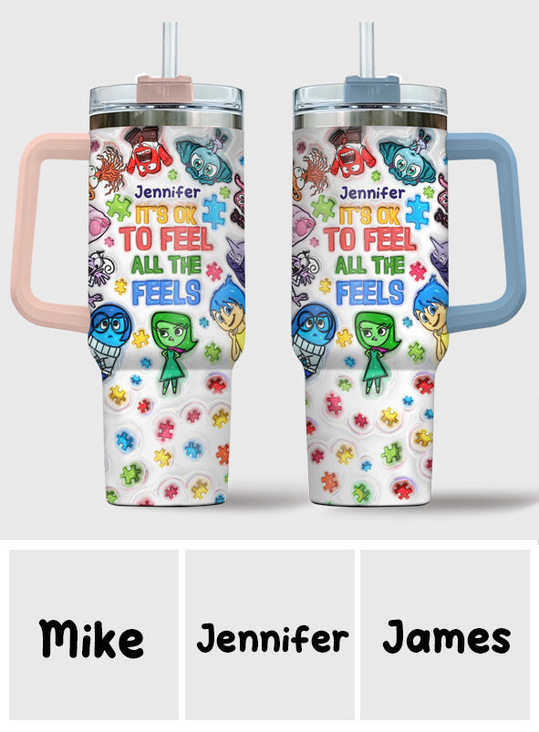 Personalized Autism Awareness Tumbler with Handle for Kids Tumbler With Handle GradoCreations