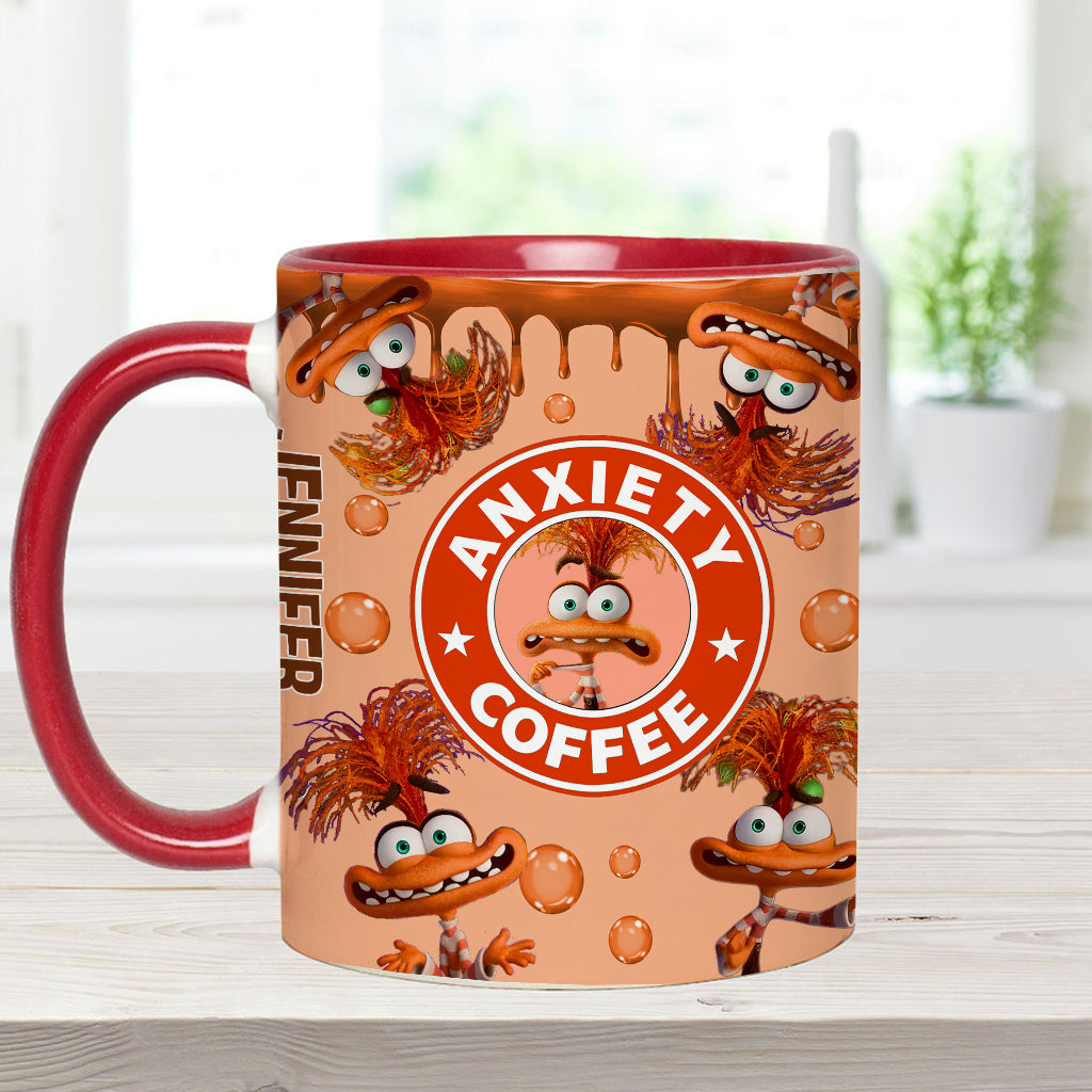 Personalized Accent Mug Custom Name Anxiety Coffee Gift Accent Mug GradoCreations