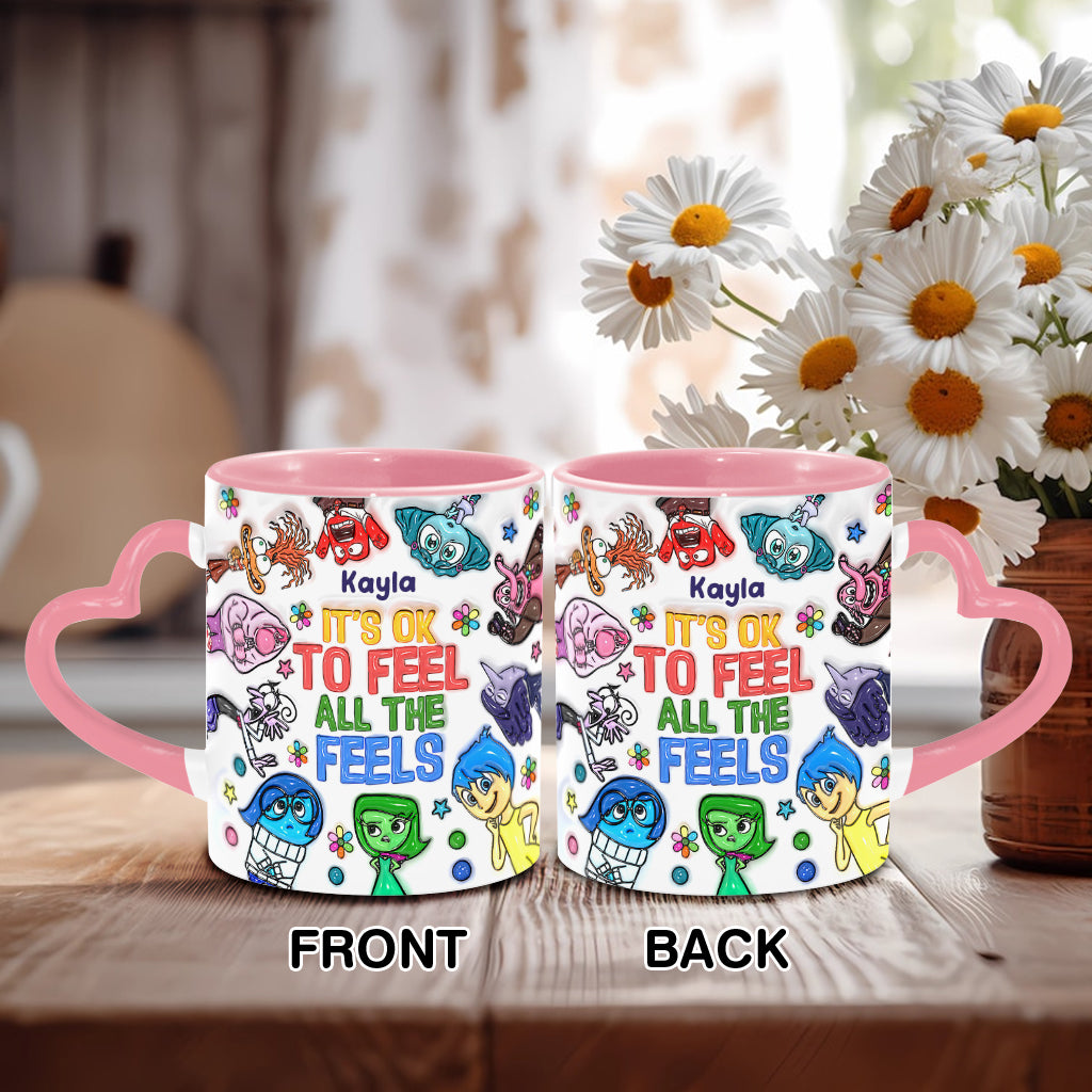 Personalized Heart Handle Mug Custom Name Gift for Mom Heart Handle Mug GradoCreations