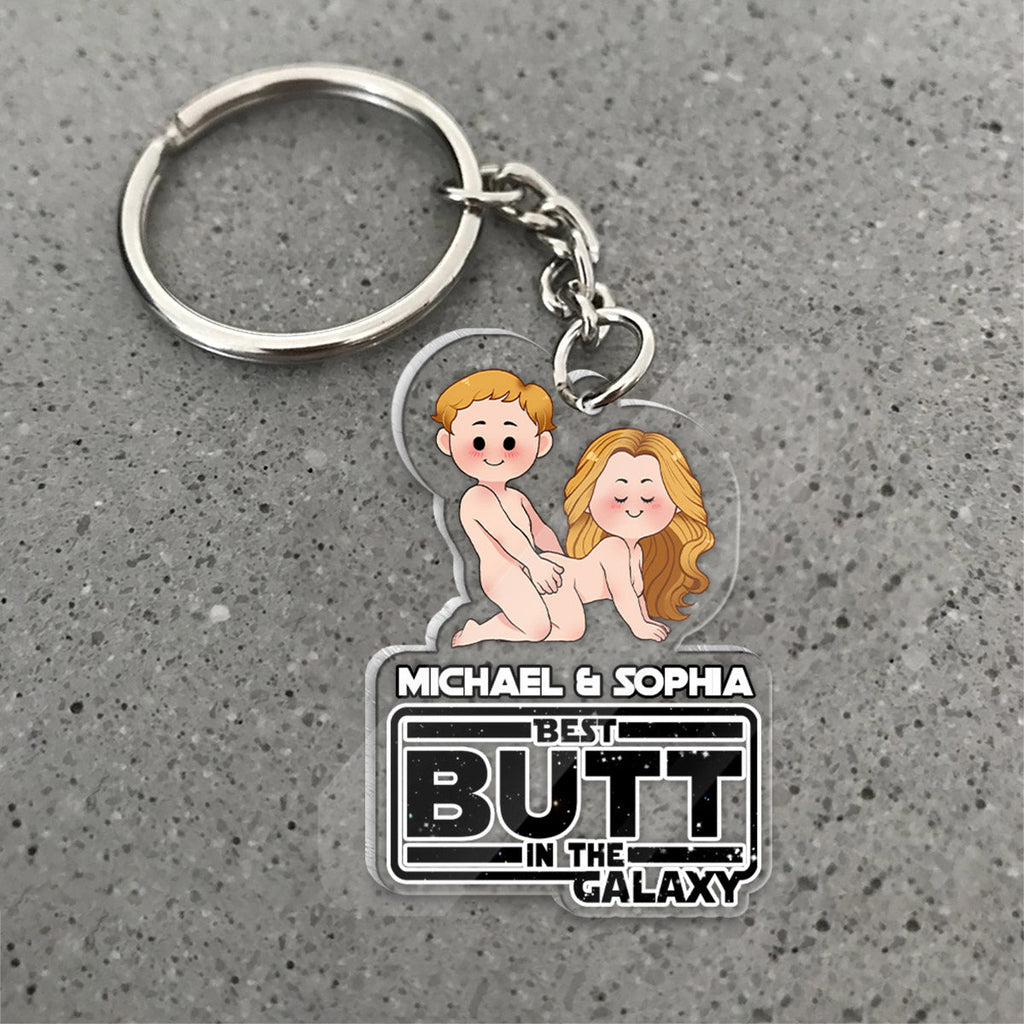 Personalized Transparent Acrylic Keychain Custom Name Gift for Couples One-sided Keychain GradoCreations
