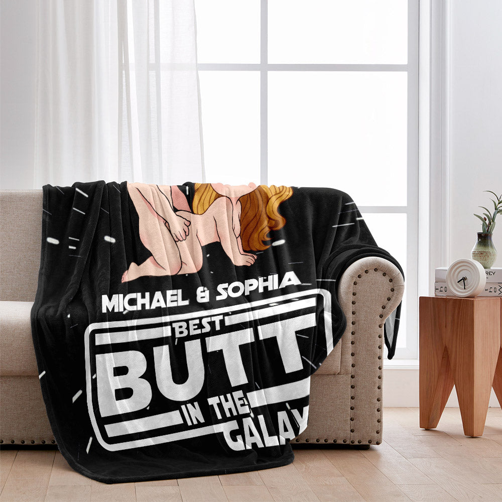 Personalized Best Butt in the Galaxy Blanket for Couples Blanket GradoCreations