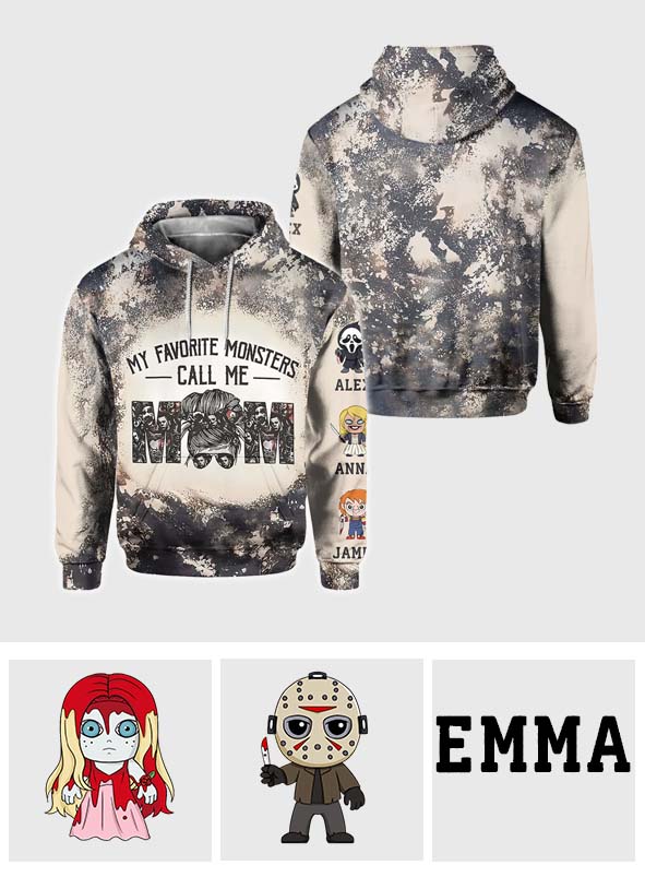 Personalized All-Over Shirt My Favorite Monsters Call Me Mom Gift for Mother's Day All Over Shirt GradoCreations